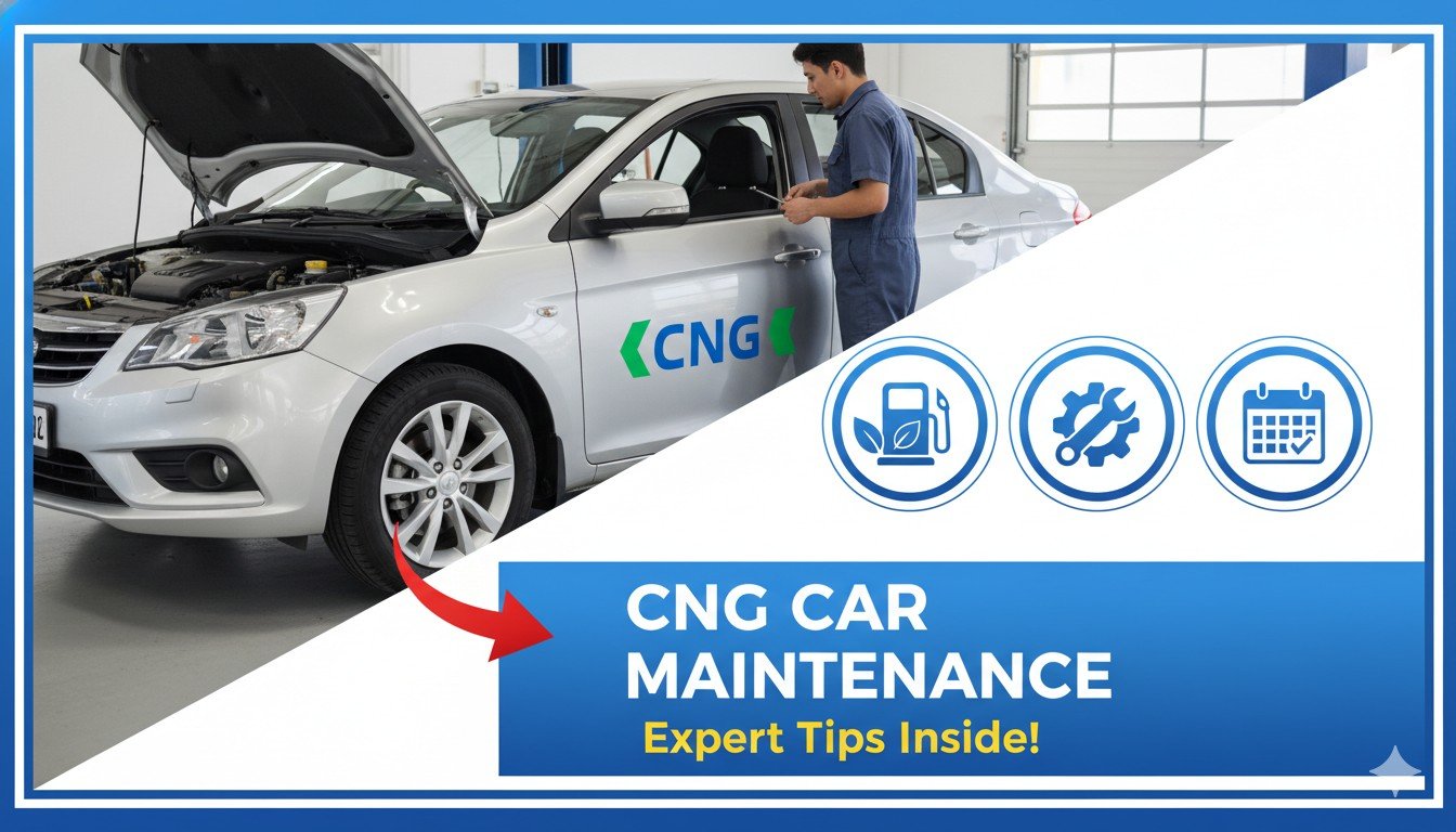 CNG कार सर्विस स्टेशन पर मेंटेनेंस के दौरान