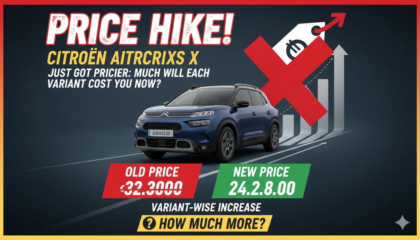 Citroen C3 Aircross SUV की कीमत वृद्धि दिखाती कार की छवि