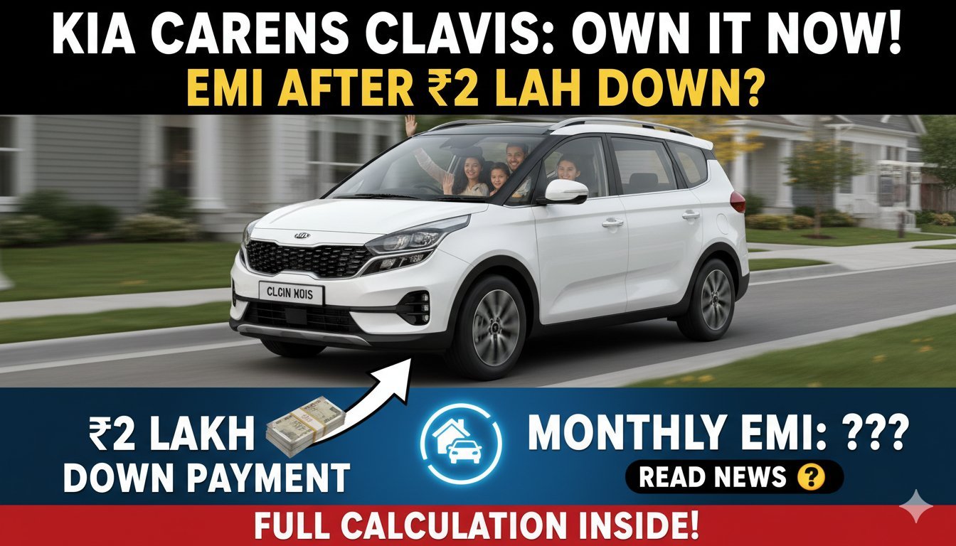 کیا कैरेंस क्लाविस बेस वेरिएंट की सामने से तस्वीर, सफेद रंग में आधुनिक SUV डिजाइन।