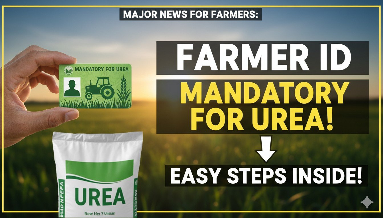 भारतीय किसान डिजिटल फार्मर आईडी के साथ यूरिया खरीदते हुए।
