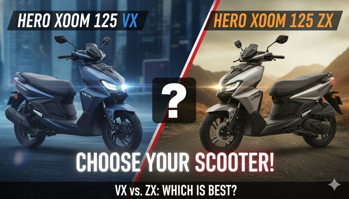Hero Xoom 125 ZX और VX वेरिएंट की साइड बाय साइड तुलना, स्पोर्टी 125cc स्कूटर