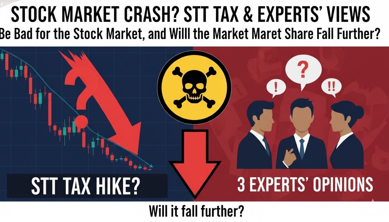 भारतीय शेयर बाजार में गिरावट दर्शाता ग्राफ, जिसमें Sensex और Nifty इंडेक्स नीचे की ओर इंगित कर रहे हैं।
