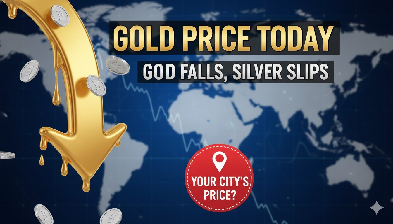 आज भारत में सोने और चांदी के गिरते भाव दिखाता ग्राफ, प्रमुख शहरों में 24 कैरेट और 22 कैरेट गोल्ड रेट्स