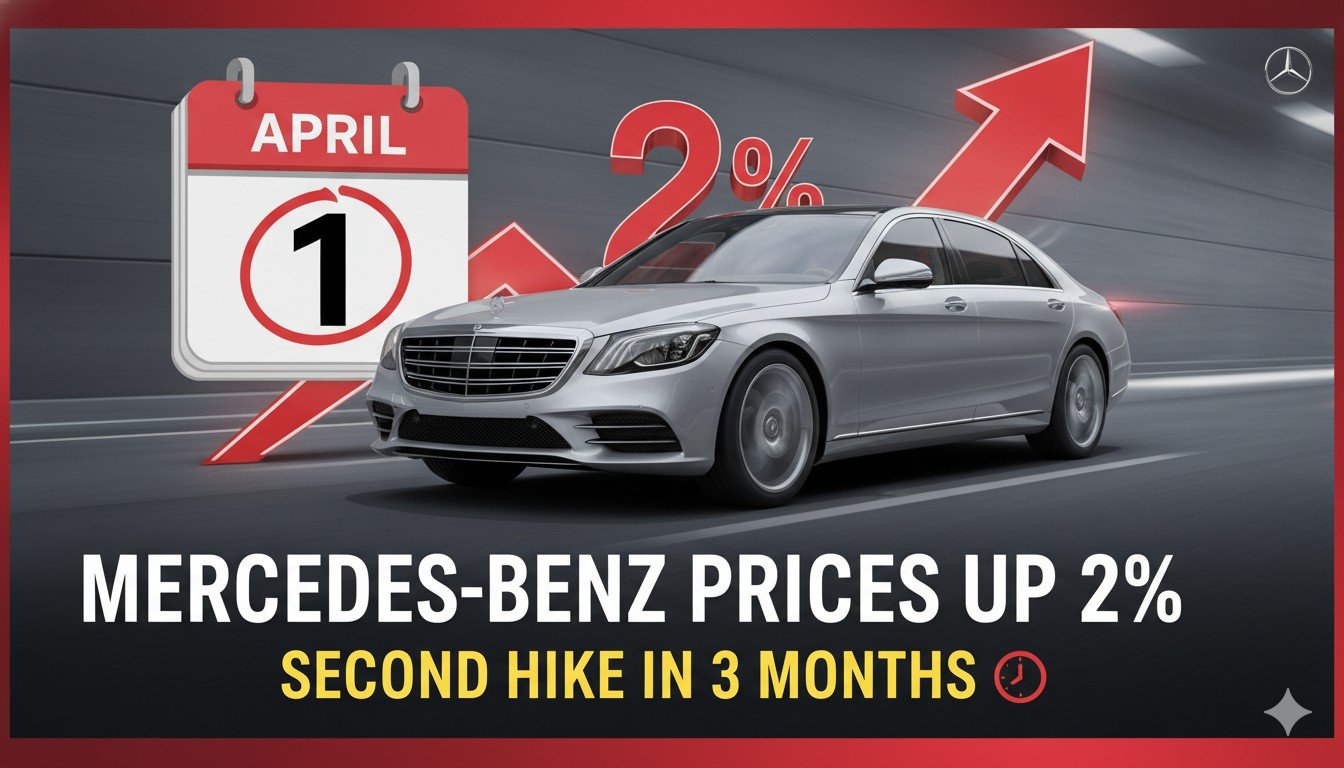Mercedes-Benz कारों की 2% कीमत बढ़ोतरी अप्रैल 2026 से, लग्जरी वाहन महंगे