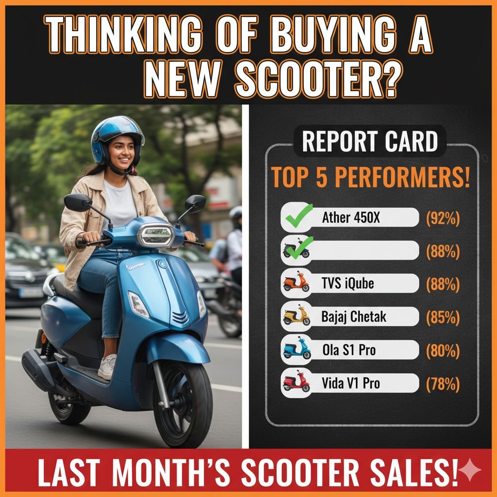 Alt Text for featured image : फरवरी 2026 में टॉप 5 बेस्ट सेलिंग स्कूटर्स - होंडा एक्टिवा, टीवीएस जूपिटर सहित