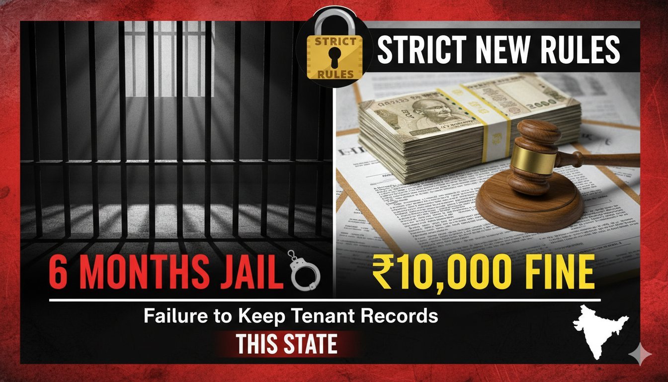 गोवा में किरायेदार सत्यापन नियमों का ग्राफिक, मकान मालिक और पुलिस स्टेशन दिखाते हुए