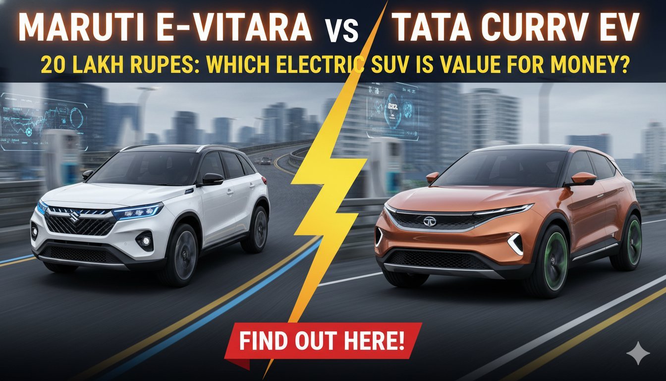 मारुति ई-विटारा और टाटा कर्व EV की साइड बाय साइड तुलना इमेज, इलेक्ट्रिक SUV