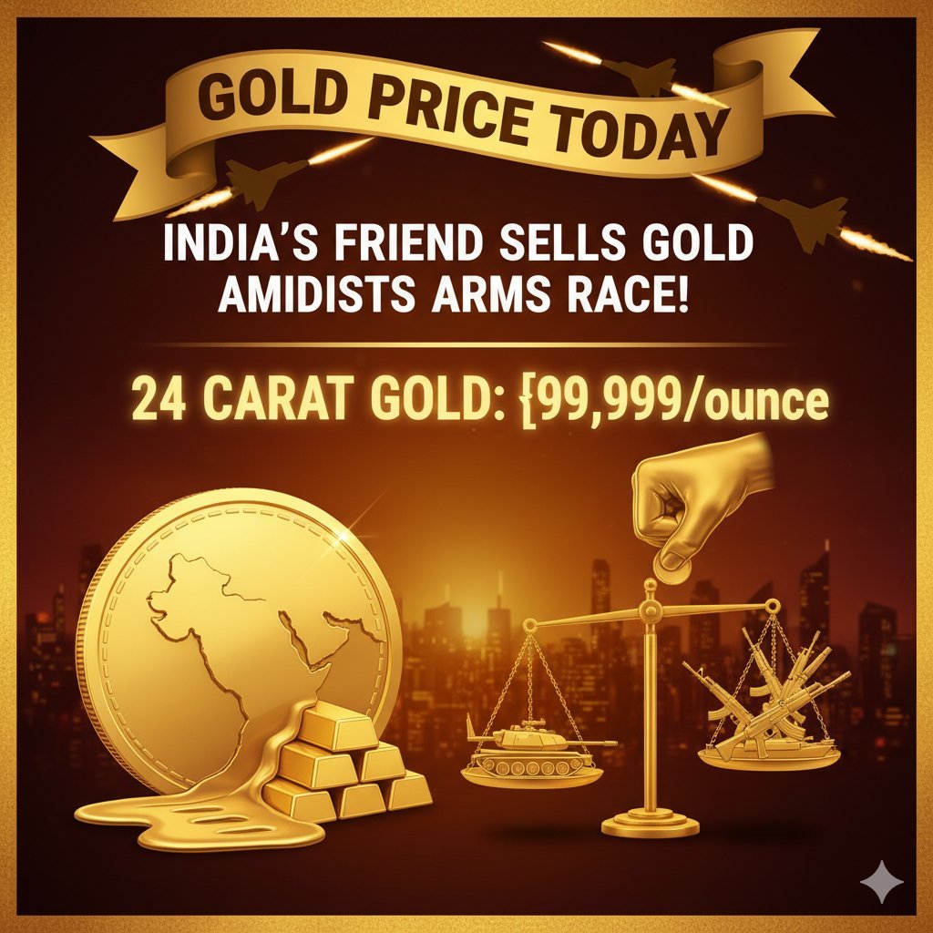 रूस में सोने की बिक्री और भारत में आज के गोल्ड रेट की तुलना दिखाता ग्राफिक